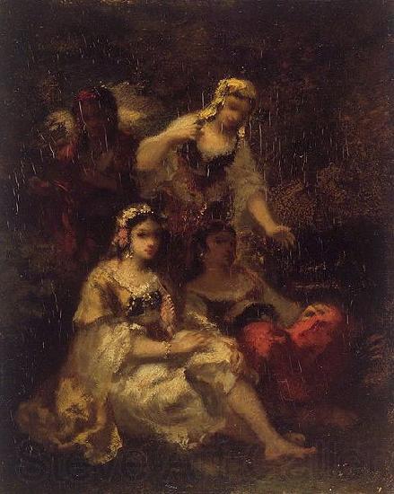 Narcisse Virgilio Diaz Four Spanish Maidens Spain oil painting art